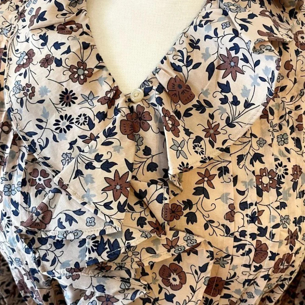 Christy Dawn The Plum Dress Size Small Sand Anemone Vine Puff Floral Ruffle  NWT - Picture 7 of 13